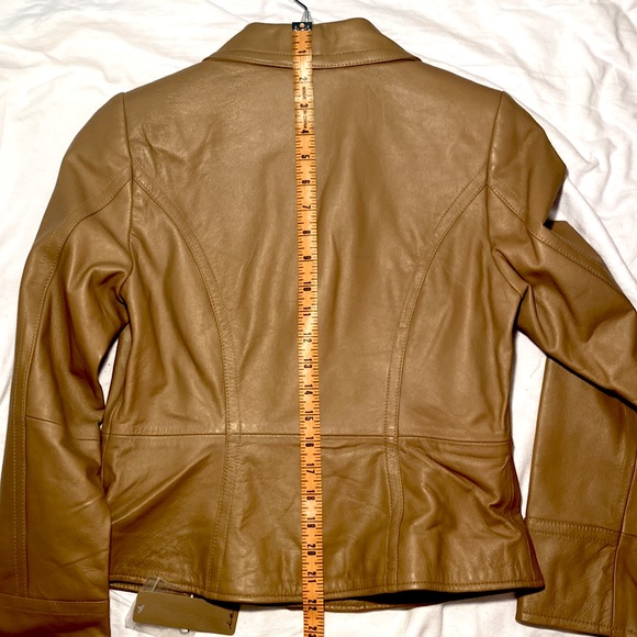 I.E. Tan Faux Leather Jacket *new* - Picture 8 of 9